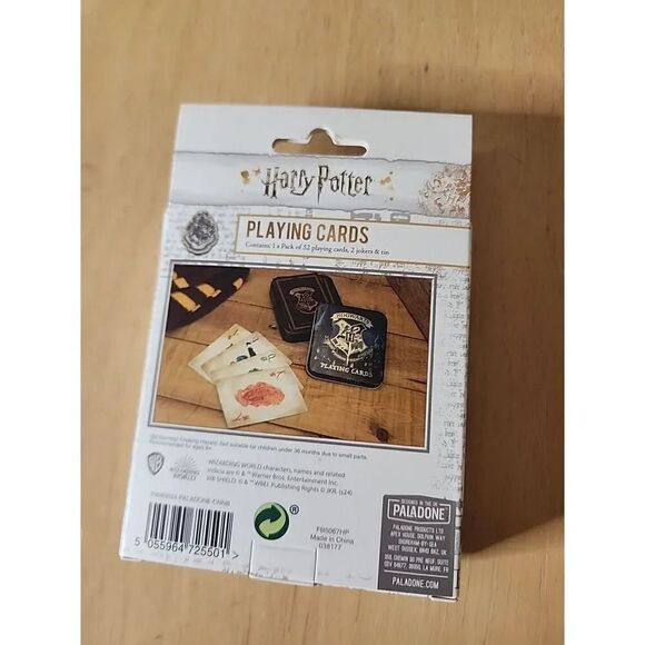 HARRY POTTER Hogwarts House Crest PLAYING CARDS Set w/ Keepsake Tin - Picture 2 of 2
